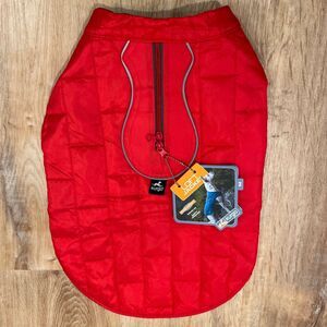 Kurgo Dog Raincoat Size Medium Red & Gray Reversible Reflective Water Resistant